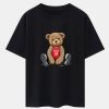 New York Bear Print Drop Shoulder Oversize T-Shirt