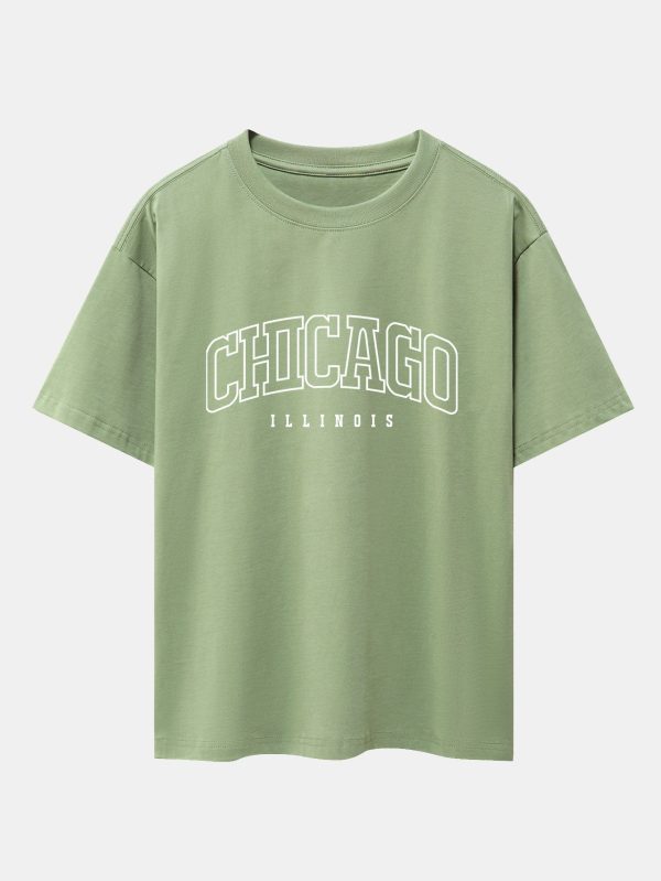 747636fff67ba9af89b7d6472b0a7a86f2c720eda5e5f24f779c2f0ada73fa52.jpg Chicago Print Oversize T-Shirt