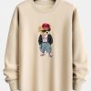 Cool Style Bear Print Relax Fit Sweatshirt
