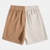 Two Tone Corduroy Button Up Shirt & Shorts