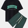 Houston Print Drop Shoulder Oversize T-Shirt & Sweat Shorts
