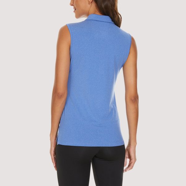Women's Polo T-Shirts Sleeveless Tennis Golf Tee Shirts 4-Button