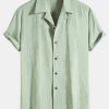 Textured Cotton Revere Shirt & 5" Shorts