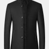Stand Collar Wool Blended Blazer