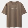 Paris Letter Print Dropped Shoulders Oversize T-Shirt