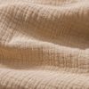 Wrinkled Cotton Half Open Placket Henley Collar Shirt & Straight Leg Linen Pants