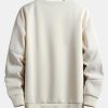 Textured Fabric Patchwork Crew Neck Sweatshirt