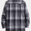 Plaid Pocket Front Button Up Shirt