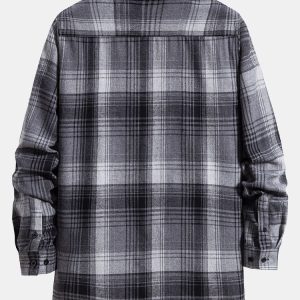 Plaid Pocket Front Button Up Shirt