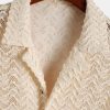 Wavy Jacquard Textured Cuban Shirt