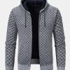 7de0750bb1c75ecf15d6f3dde91609f277e2862bae0ae8fe7a9aa38e18c504d1.jpg Diamond Pattern Zip Hooded Sweater