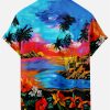 Suitmens Men's Men's Tiki Style Hawaiian Vacation Print Three-Piece Set 036