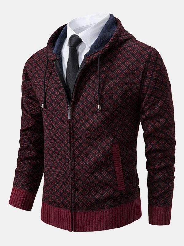 7e9a305904c9e0571c4c30129522cfedc62e963872c88c758015511c6112c4bc.jpg Diamond Pattern Zip Hooded Sweater