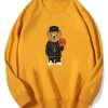 Basketball Bear Print Cotton Sweatshirt