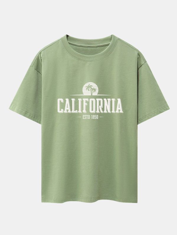 Vintage California Letter Print Heavy Weight Oversize T-Shirt