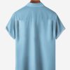 Christmas Flamingo Chest Pocket Short Sleeve Hawaiian Shirt