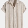 Corduroy Button Up Short Sleeved Shirt & Straight Leg Corduroy Pants