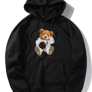 NASA Astronaut Bear Print Hoodie