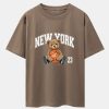 New York Basketball Bear Print Heavy Weight Oversize T-Shirt