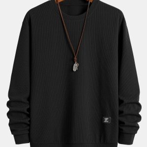 Ribbed Crew Sweatshirt