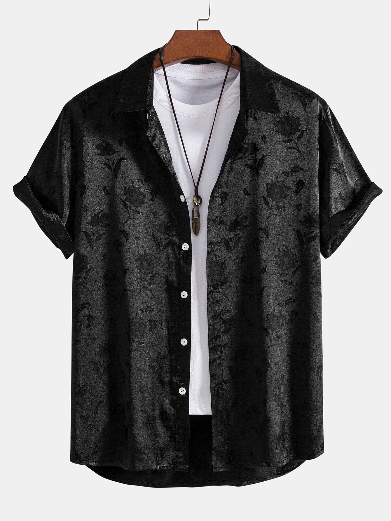 Satin Floral Shirt & 3" Satin Shorts