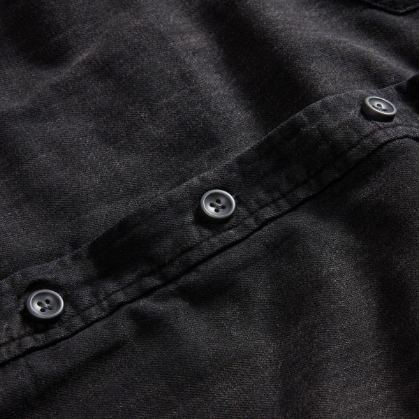 The Lined Utility Shirt in Washed Black Denim