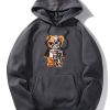 Robotic Bear Print Hoodie