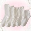 Kawaii 3pairs Women Random Version Solid Crew Socks