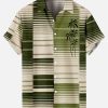 Suitmens Men's Hawaiian Bowling Print Shirt Three-Piece Set 048