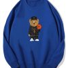 Basketball Bear Print Cotton Sweatshirt