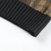 Slim Fit Knitted Plaid Paneled Hooded Sweater