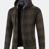 Plaid Zip Up Hooded Sweater