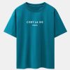 Paris Letter Print Dropped Shoulders Oversize T-Shirt