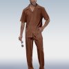 Suitmens Men's Solid Short Sleeve Walking Suit 3 Colors