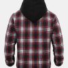 Quilted Lined Flannel Hooded Plaid Coat