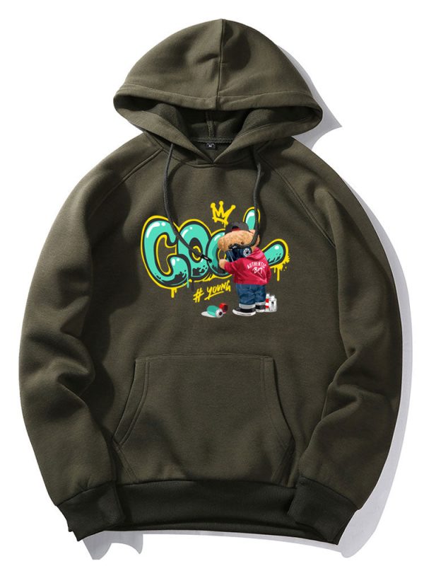 Graffiti Bear Print Hoodie