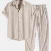Corduroy Button Up Short Sleeved Shirt & Straight Leg Corduroy Pants