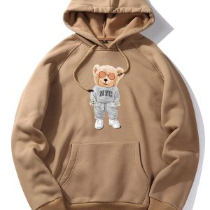 Rich Bear Print Hoodie