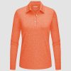 Women's Polo Shirts Long Sleeve UPF 50+ Sun Protection Golf Shirts Quick Dry Athletic Workout Collared Shirt