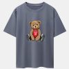 New York Bear Print Drop Shoulder Oversize T-Shirt
