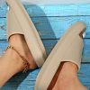 Women Beige Soft Thick Bottom Slides, Anti-slip Bathroom Slippers