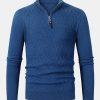 Diamond Mock Neck Quarter Zip Sweater