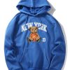 New York Basketball Bear Print Hoodie