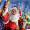Christmas Santa Chest Pocket Short Sleeve Casual Shirt