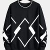 Geometric Print Crew Neck Sweatshirt