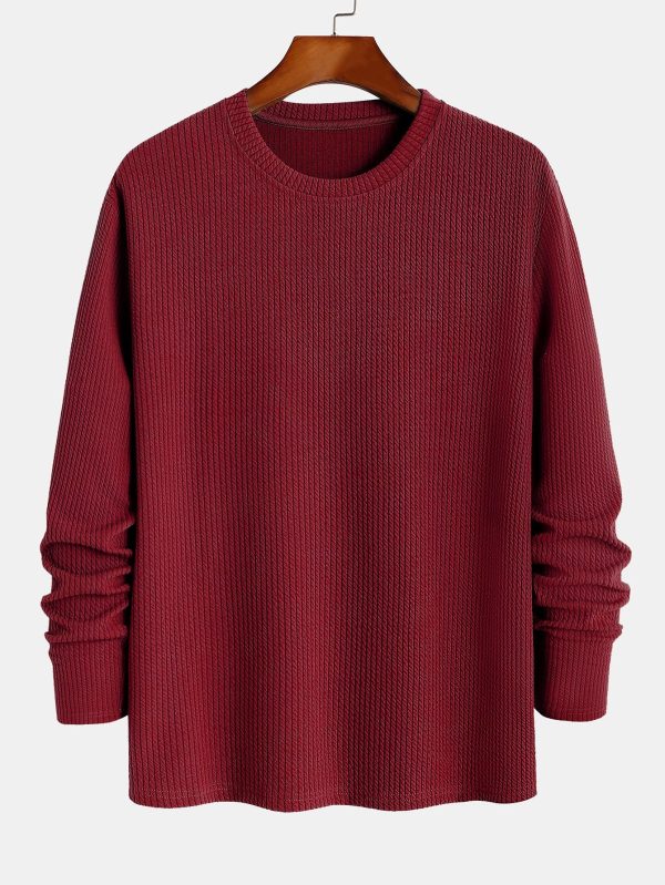 Long Sleeved Muscle Fit Ribbed T-Shirt