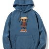 Denim Bear Print Hoodie