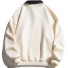 Relax Fit Contrast Polo Sweatshirt