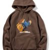 Break Dance Bear Print Hoodie