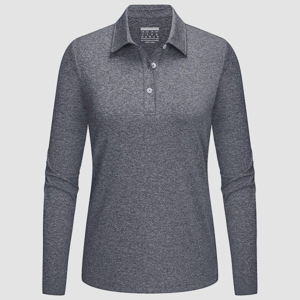 Women's Polo Shirts Long Sleeve UPF 50+ Sun Protection Golf Shirts Quick Dry Athletic Workout Collared Shirt